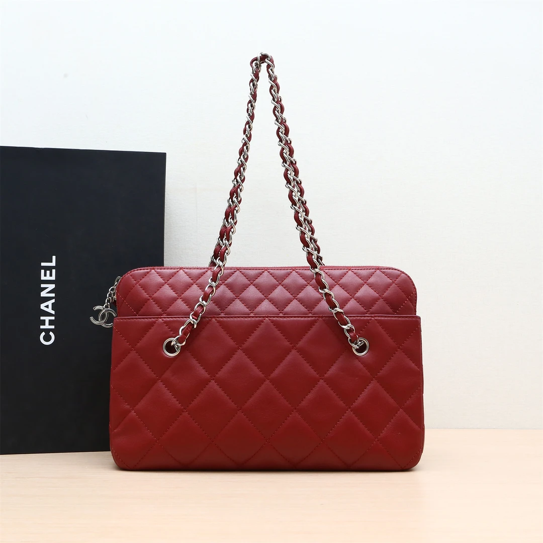 95新 Chanel/香奈儿 小花姑姑P234347939Tote 托特包 红色