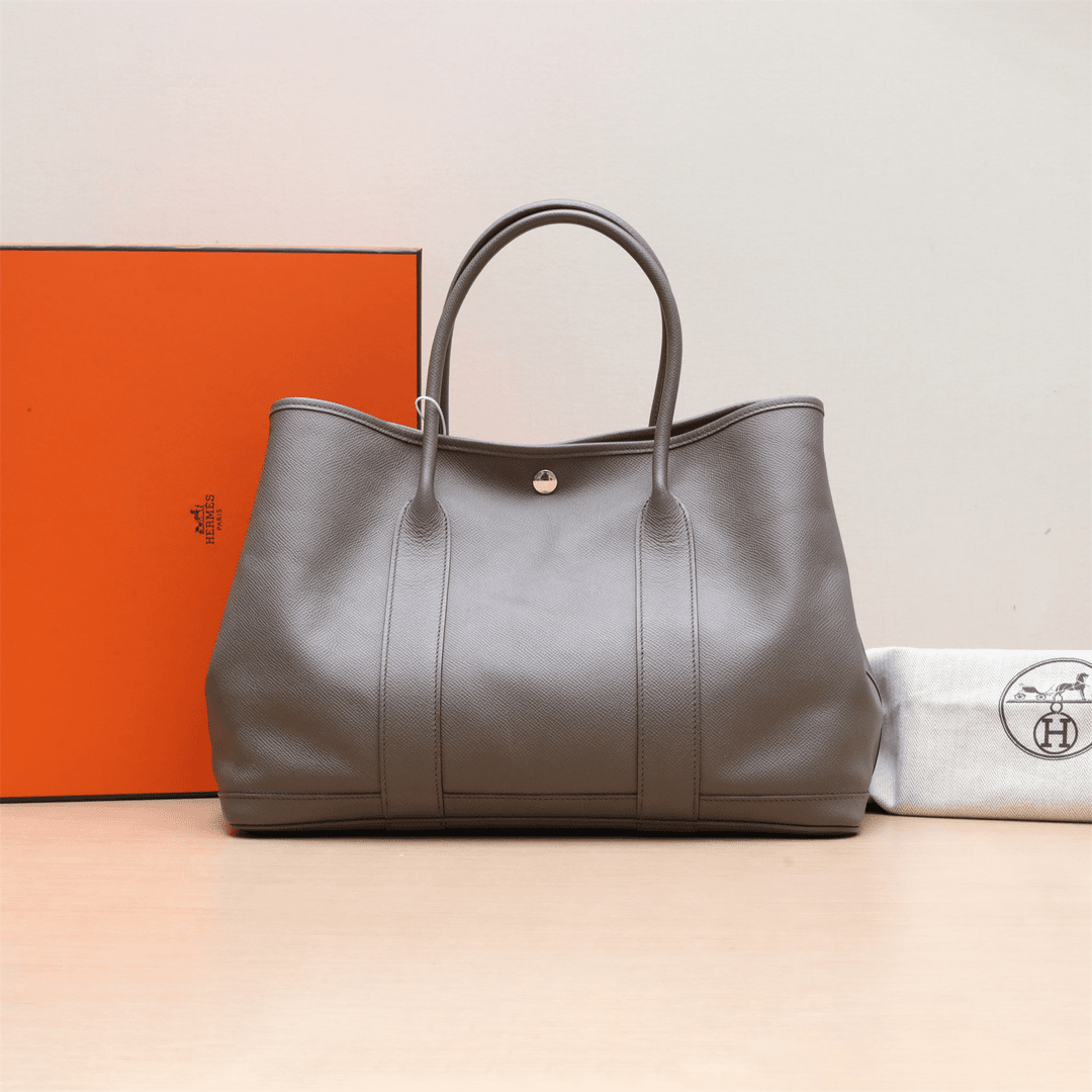 95新 Hermes/爱马仕 小花姑姑P224827992 花园包 36 M8银河灰