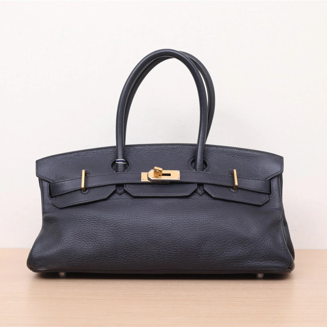 95新 Hermes/爱马仕 小花双双 977532 Shoulder 黑色 TC皮 框I 包