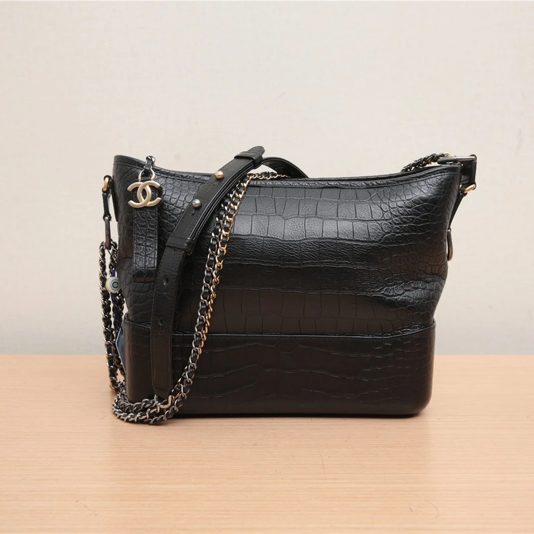 95新 Chanel/香奈儿 小花双双 444826 流浪包 中号 28开 宽LOGO
