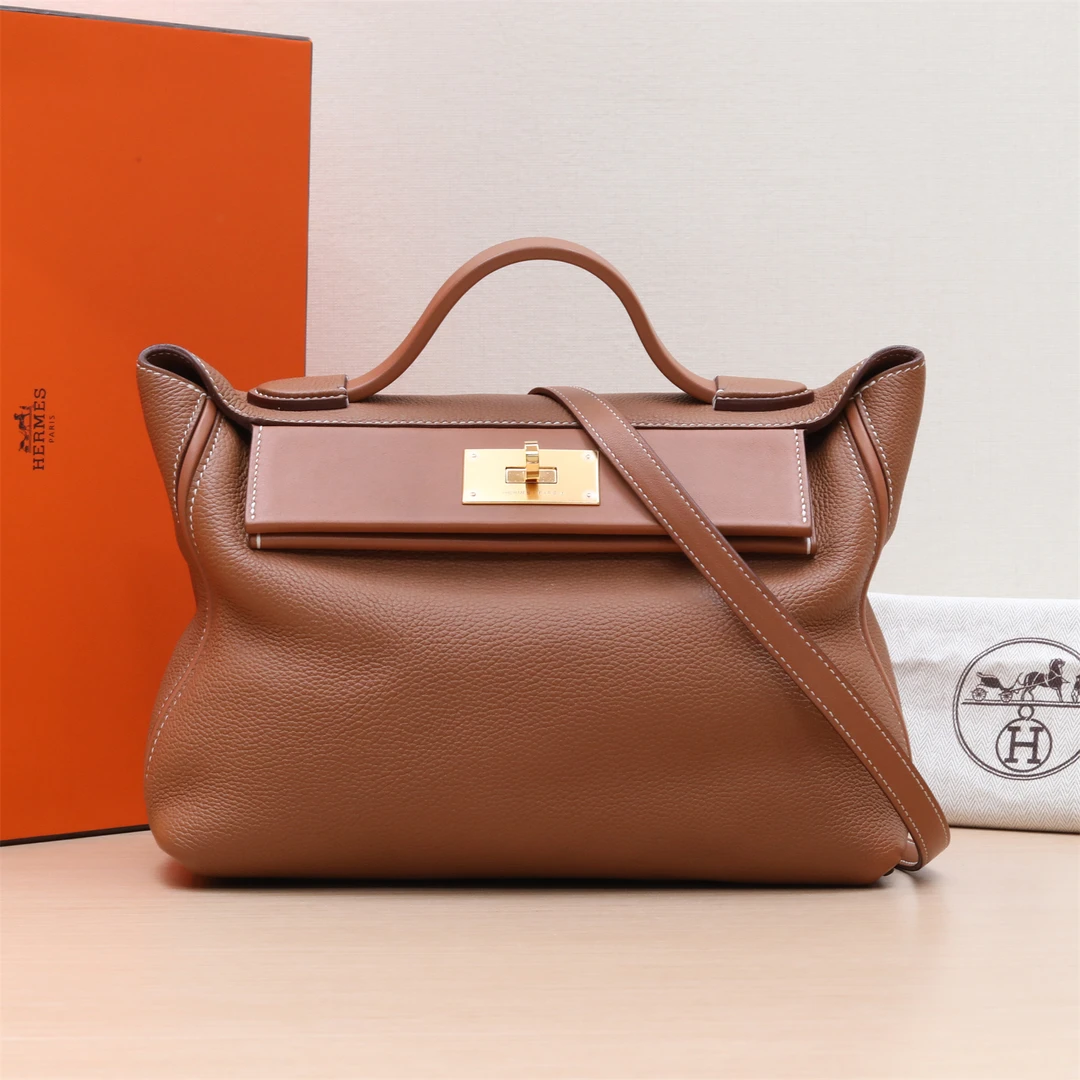 95新 Hermes/爱马仕 活动黑黑536777 2424 29 37金棕色 Y刻