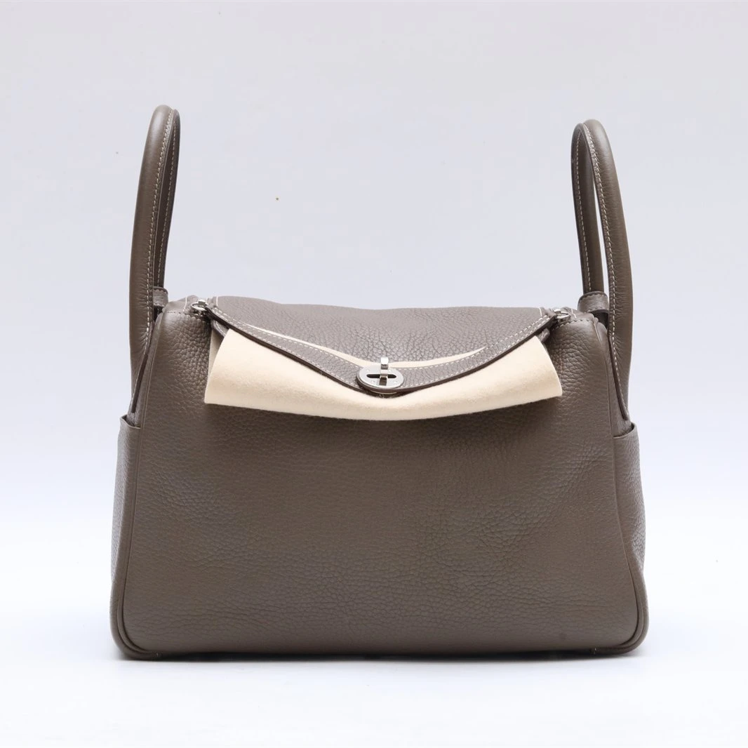 99新 Hermes/爱马仕 小花双双 933346 琳迪 30 大象灰 TC皮 X刻包