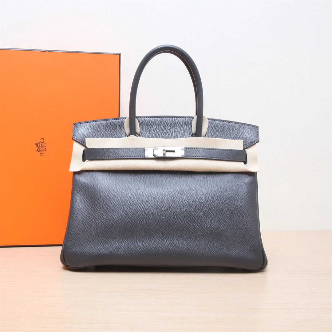 95新 Hermes/爱马仕 黑黑精选 P214558017Birkin 30 单肩包