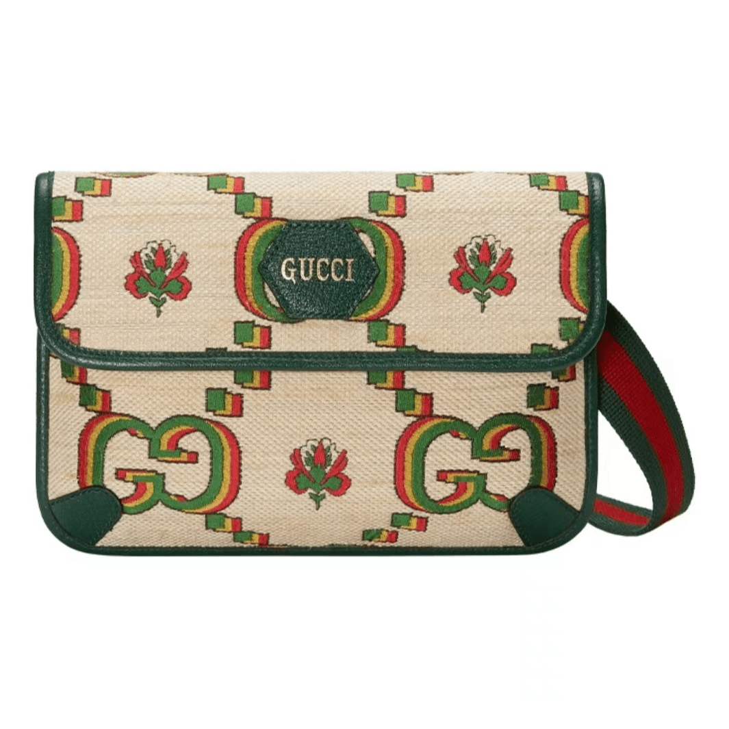 全新未使用 GUCCI/古驰 黑黑精选 TP017187100周年限定 腰包
