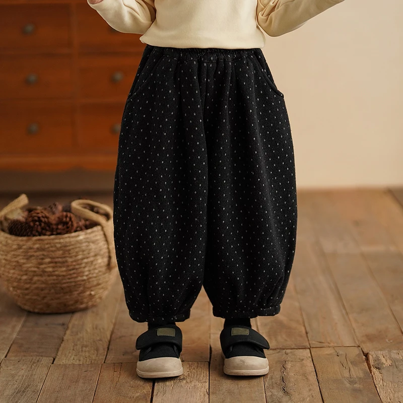 砚台家韩范男童点点牛仔裤儿童灯笼裤子宝宝加绒长裤ST-Q68397S