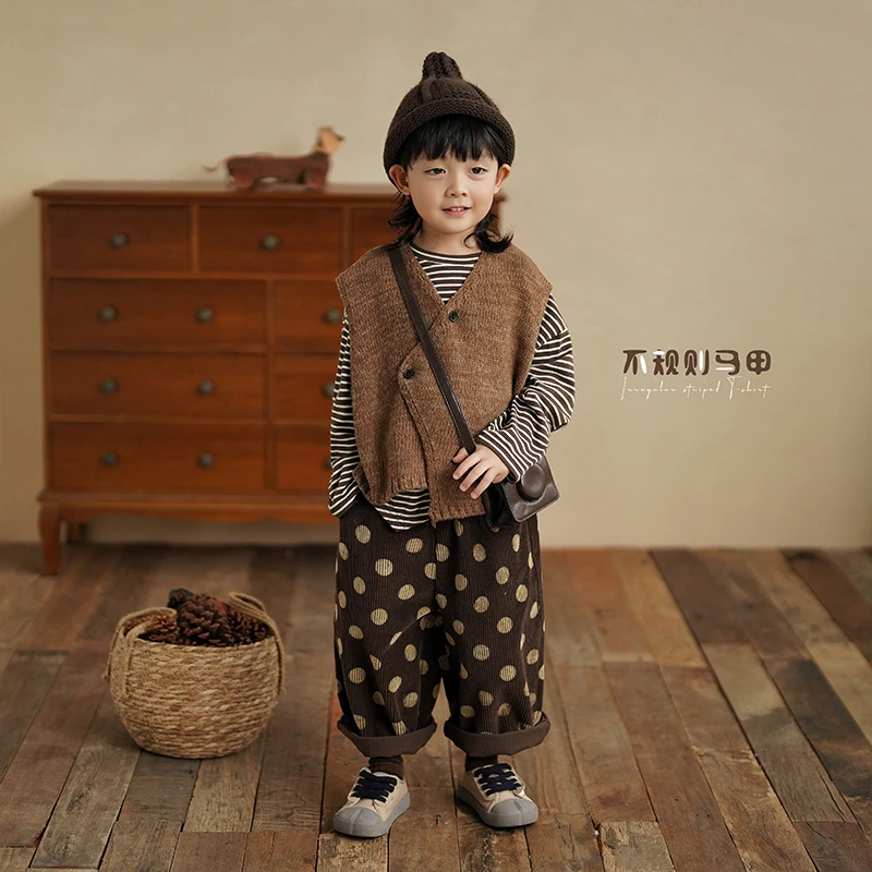 砚台家童装坎肩背心儿童马甲男童针织开衫中小童秋冬AMQ-KTZ25