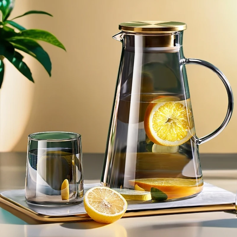 冷水壶玻璃耐高温凉水杯泡茶水壶大容量冰水壶家用凉水壶茶具茶壶