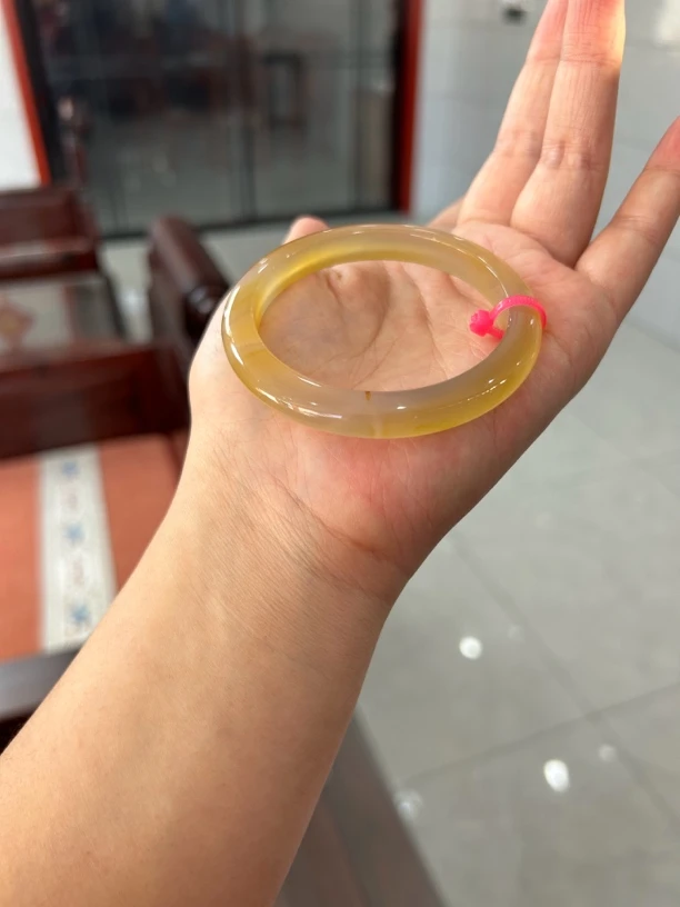 55.4圈口玛瑙手镯橘冰正圈天然原矿保真（一物一图 新店促销）F10