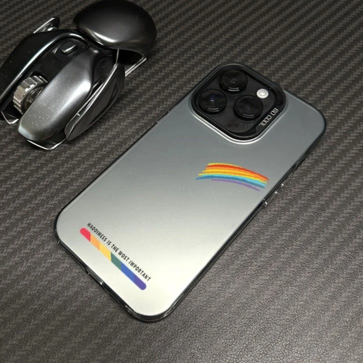 彩虹适用iphone15Promax元气手机14包边防摔适用苹果13磨砂12情侣