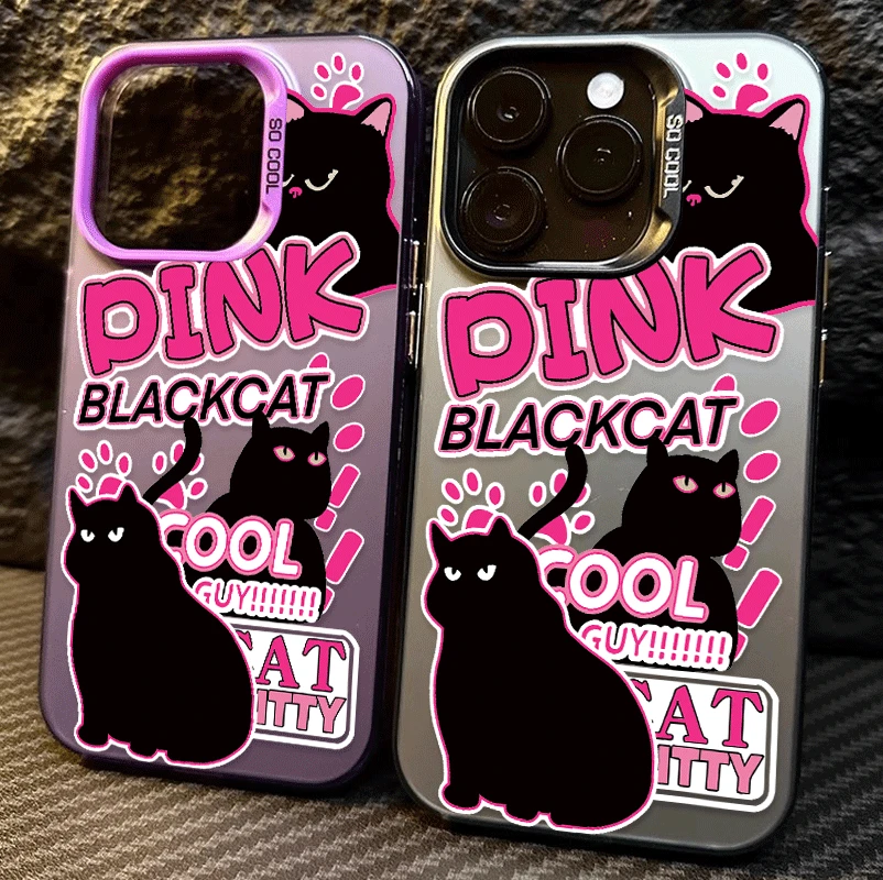 可爱黑猫适用苹果15手机壳iphone14promax/16高级13女款11保护套1