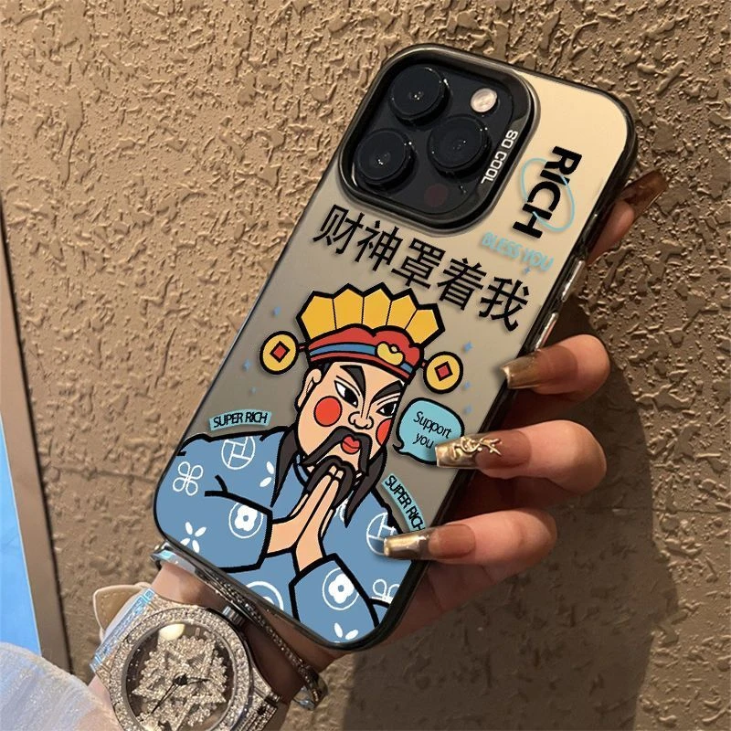 适用苹果13手机iphone14Promax国风15男款16xs财神爷12高级感14pl