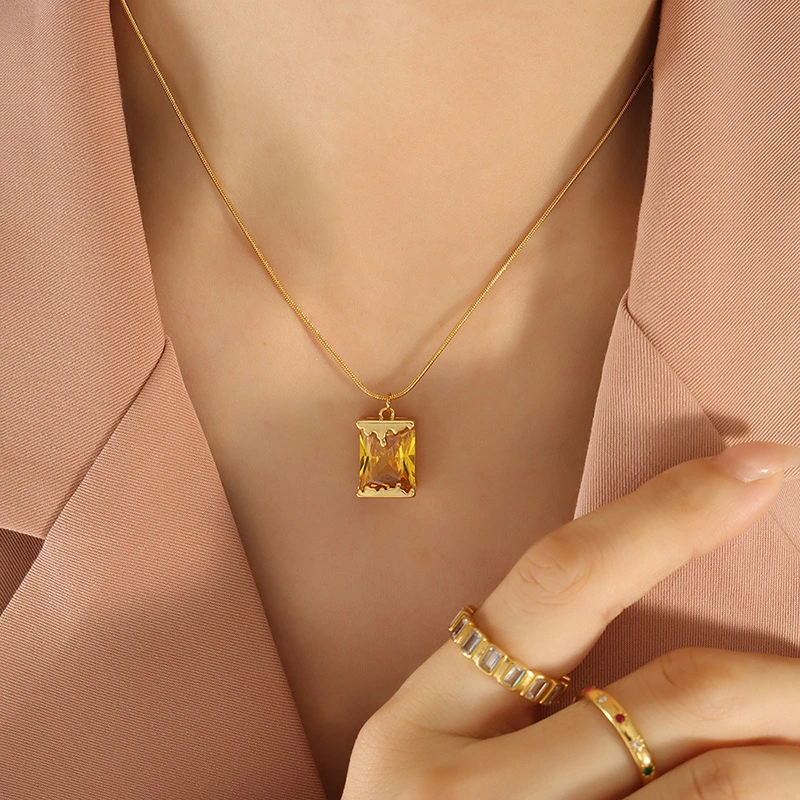 不锈钢项链 设计感油灯项链套装气质欧美复古小众耳环时尚饰品