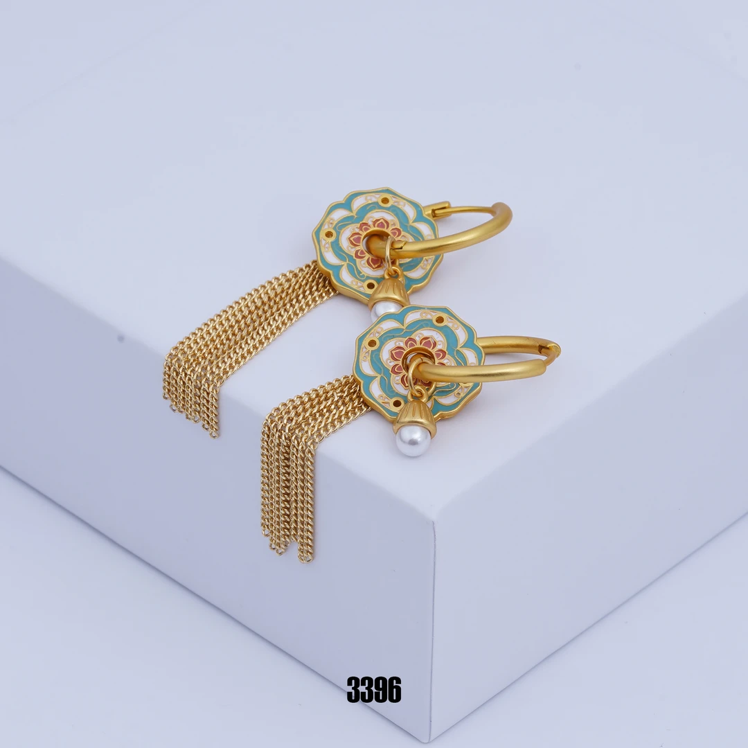 3396手工气质时尚复古百搭国风民族风简约耳环