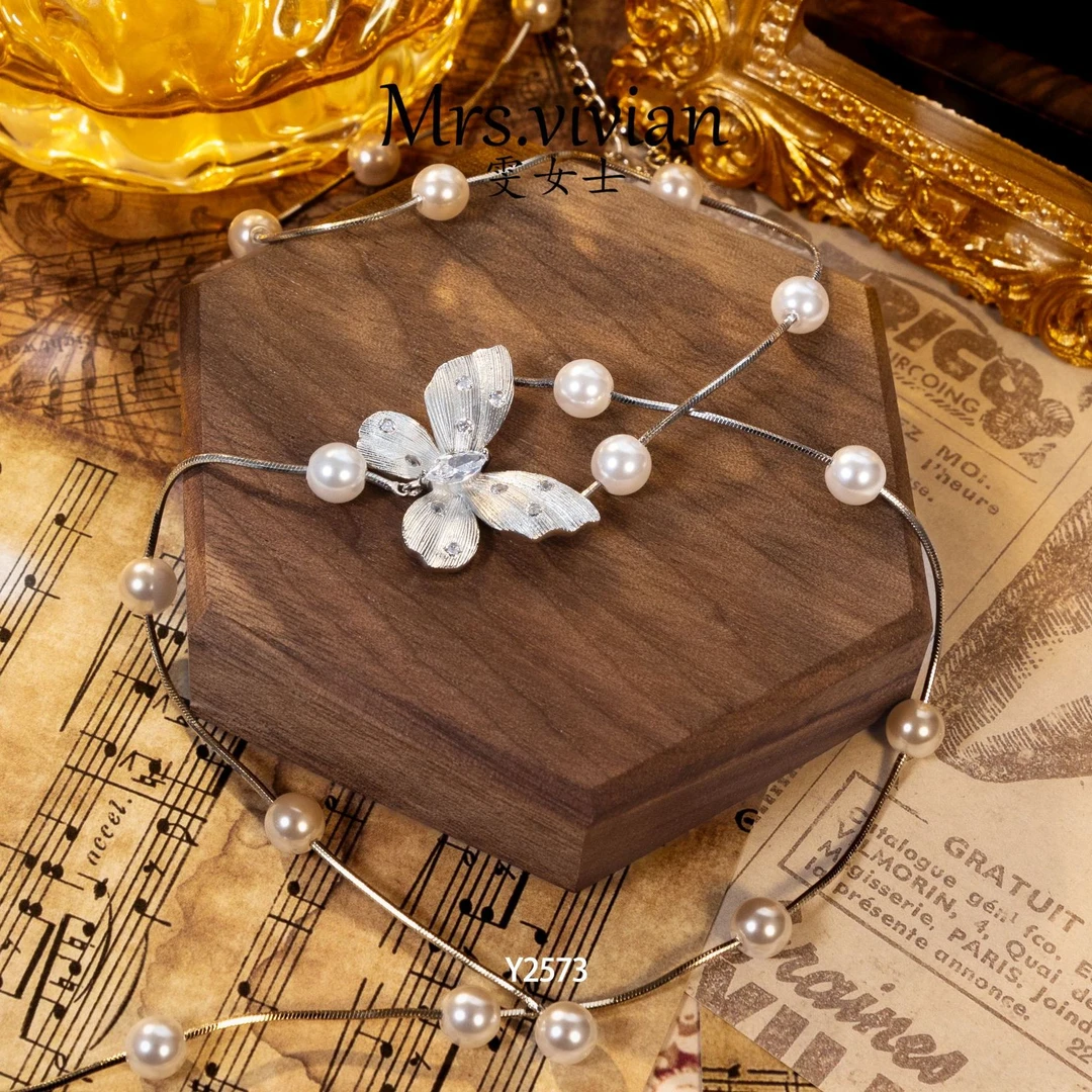 铜合金玻璃项链 2573气质轻奢时尚复古项链