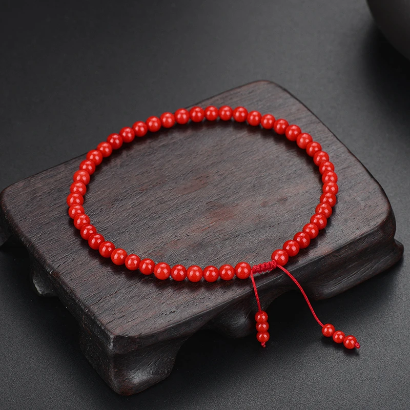 简约圆珠小手链珊瑚手串女士礼物正品支持鉴定