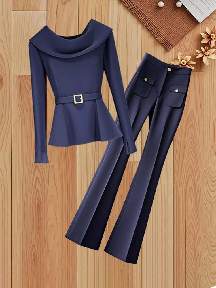 雅丹风韩系轻奢独特别致高级感气质上衣高端职业休闲通勤微喇裤女