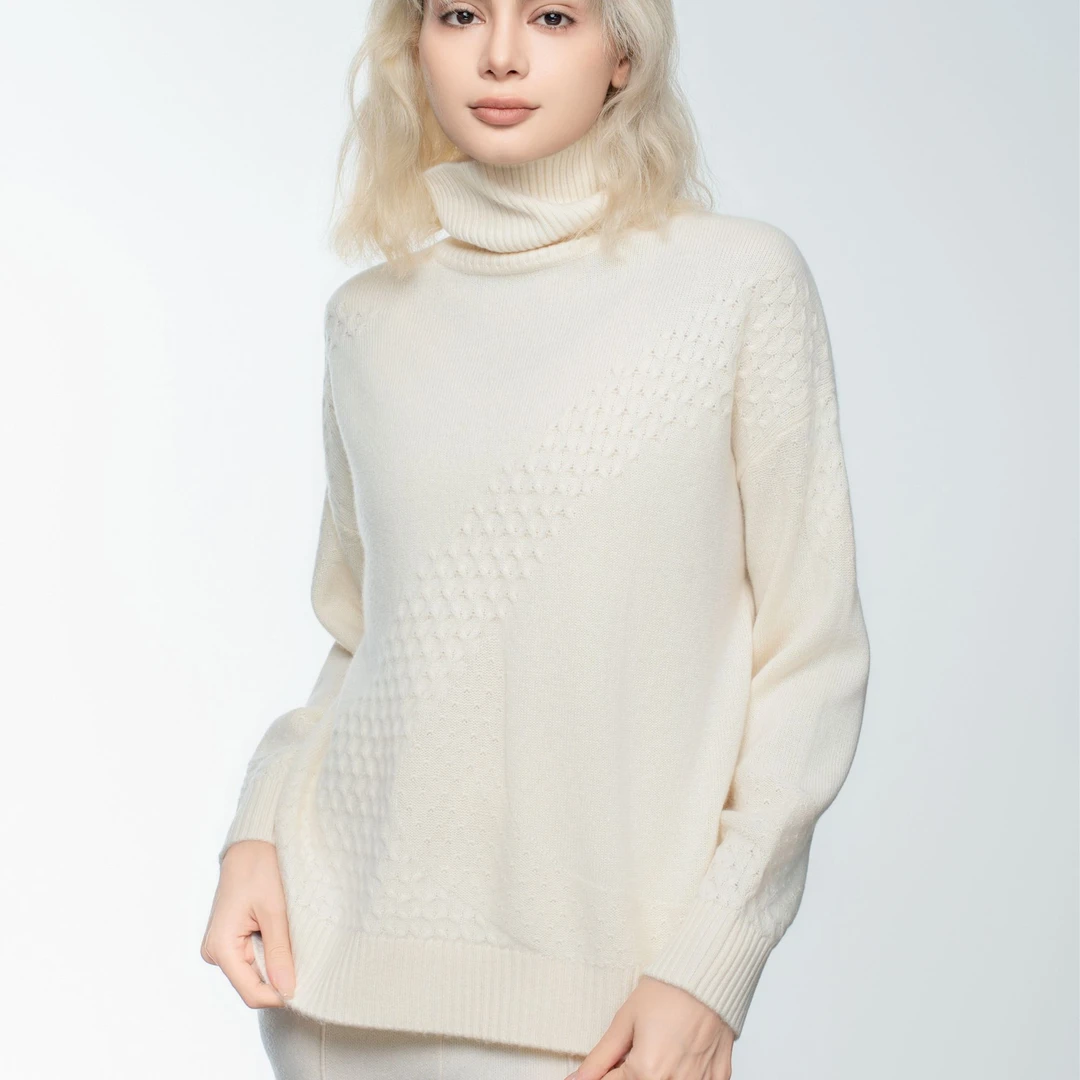 WANMU |1【奶系尊领】00%山羊绒7针加厚秋冬时尚针织女士纯色羊绒衫