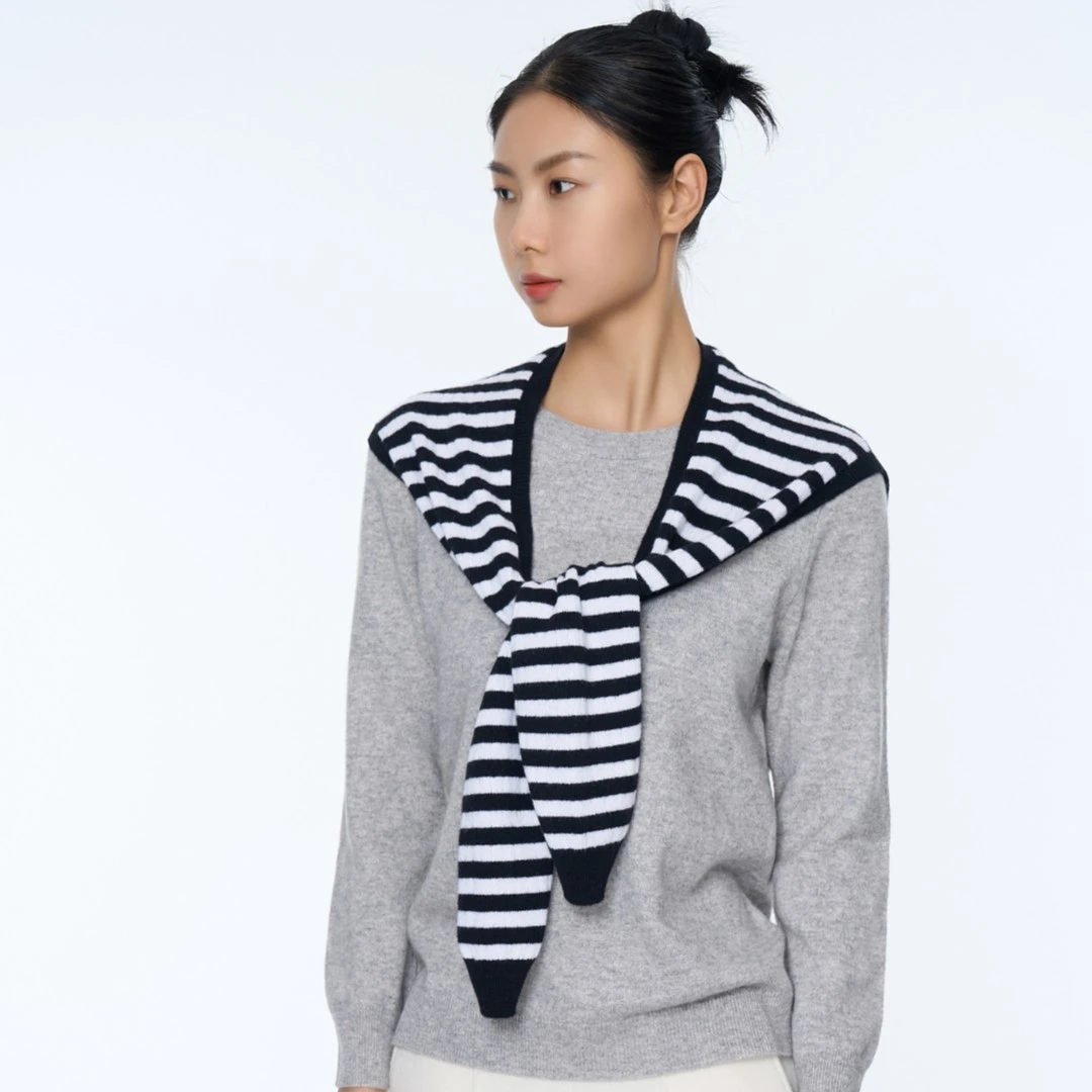 WANMU  | 海军风100%羊绒披肩针织外搭春夏秋季韩版保暖22-44