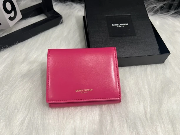 95新 YSL/圣罗兰 短款/钱包/粉色钱夹