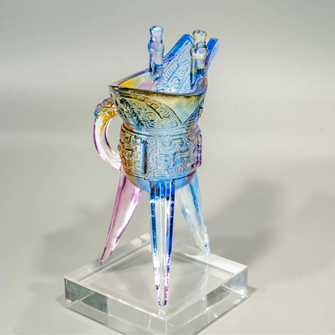 古法琉璃轻奢高级感酒杯多色摆件客厅餐桌手工艺品禅意珐琅彩