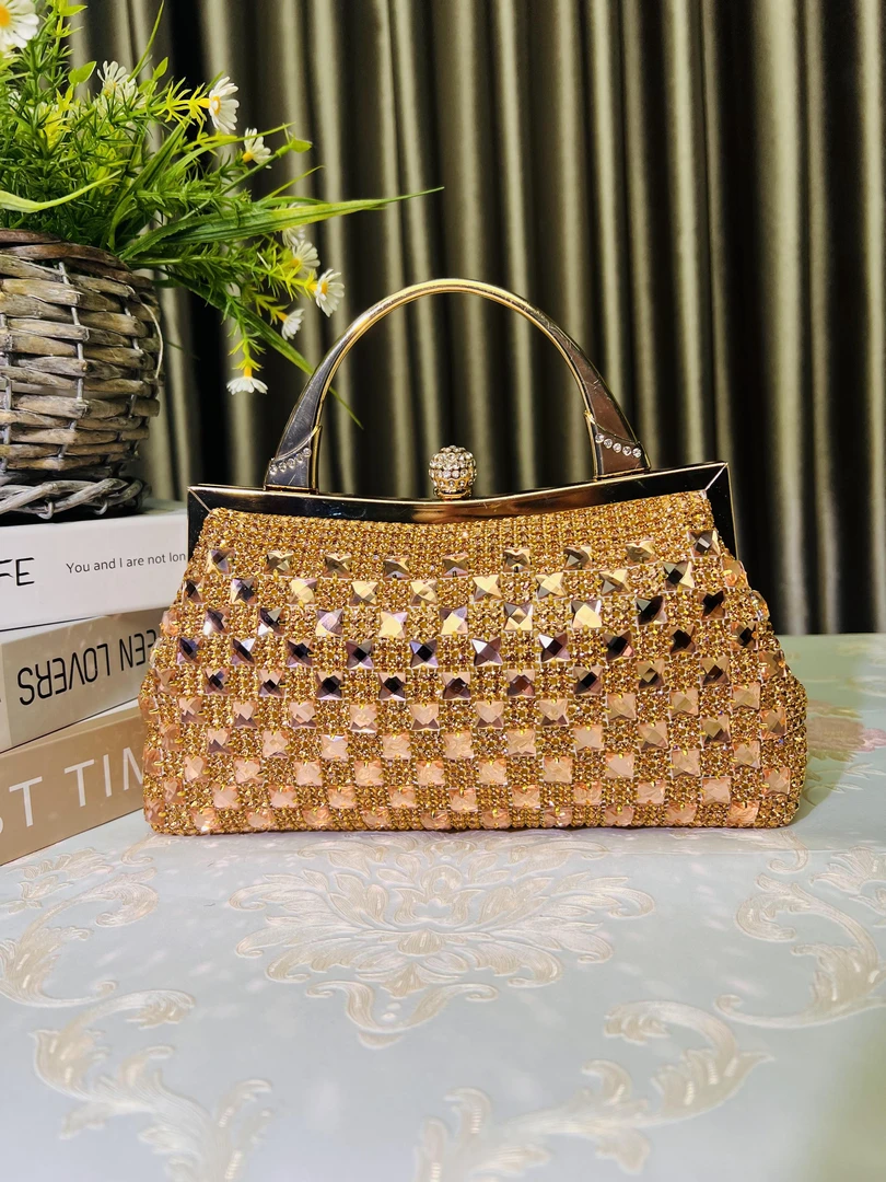 2024年新款满钻气质名媛晚宴包手提包单肩包斜跨包手拎包重工镶钻