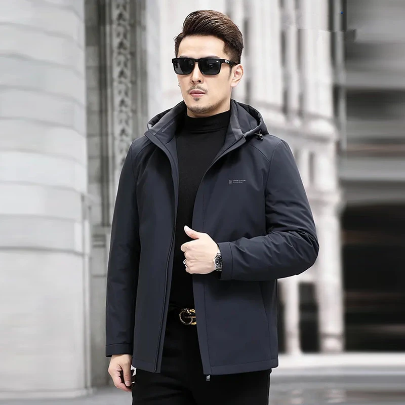 鹅绒服外套年货商务休闲男士冬季保暖羽绒服男装外套舒适爸爸868