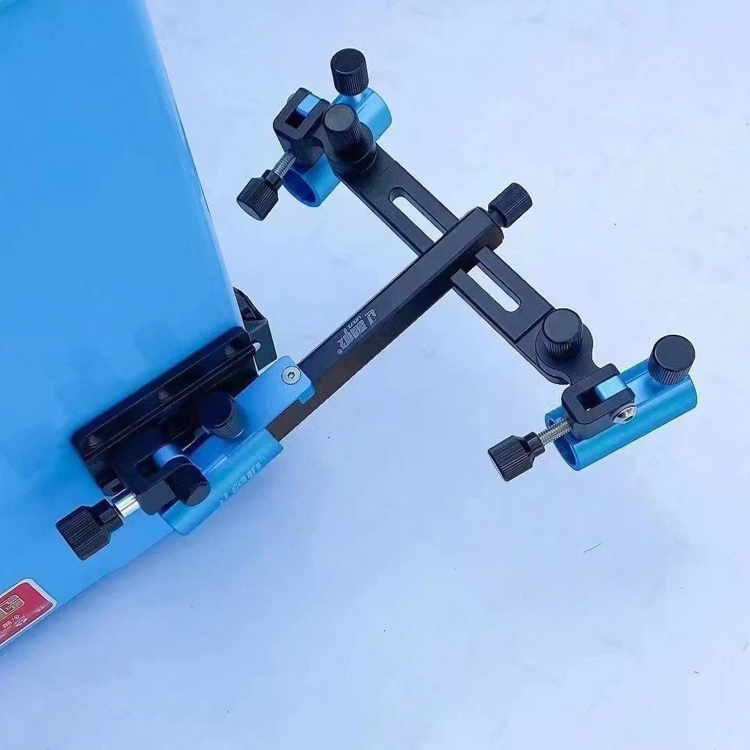 雷极钓箱双炮台架加厚铝镁合金多功能钓椅配件双头座钓鱼用品渔具