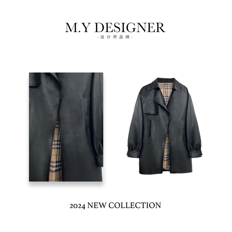 【现货】 “米兰达”重工摩登皮风衣95017