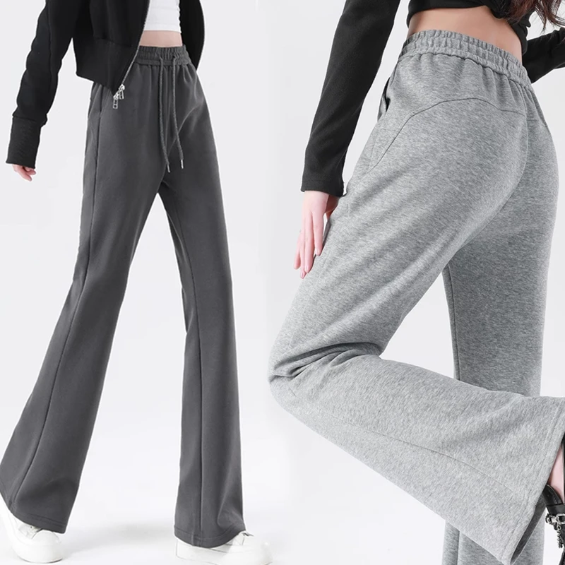 孕妇喇叭裤子秋冬季加绒加厚外穿新款休闲时尚修身显瘦运动裤长裤