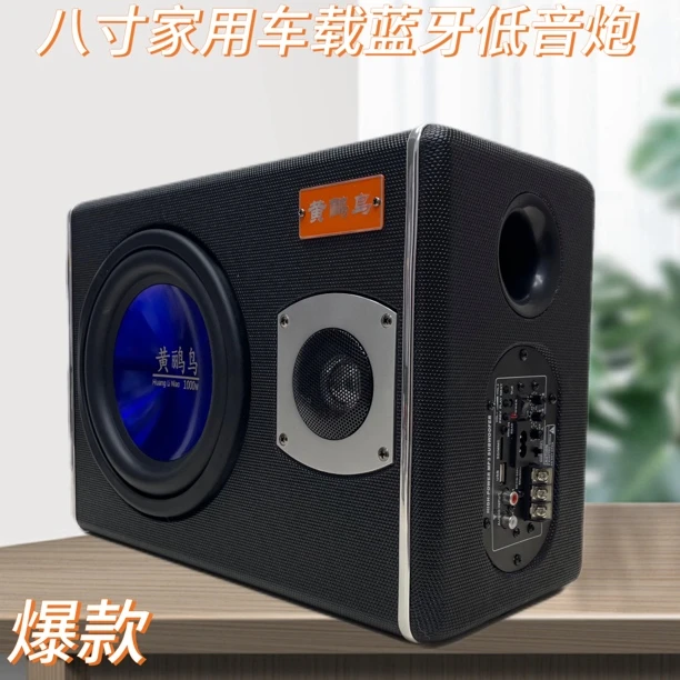 8寸车载专业12v24v220v家用U盘汽车改装音大功率尾箱炮重低音炮