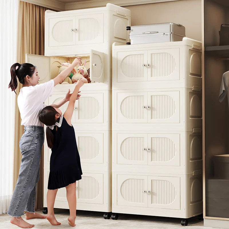【80CM面宽巨无霸】家用免安装收纳柜衣柜客厅储物柜置物柜收纳箱