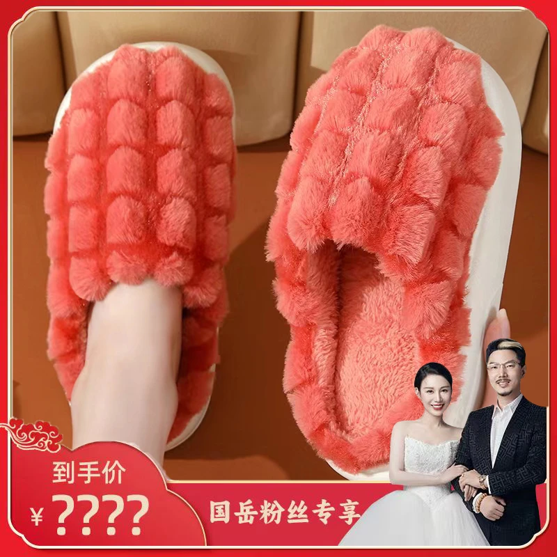 2023年冬季棉拖鞋棉拖鞋女冬季可爱厚底舒适保暖室内毛绒居家鞋