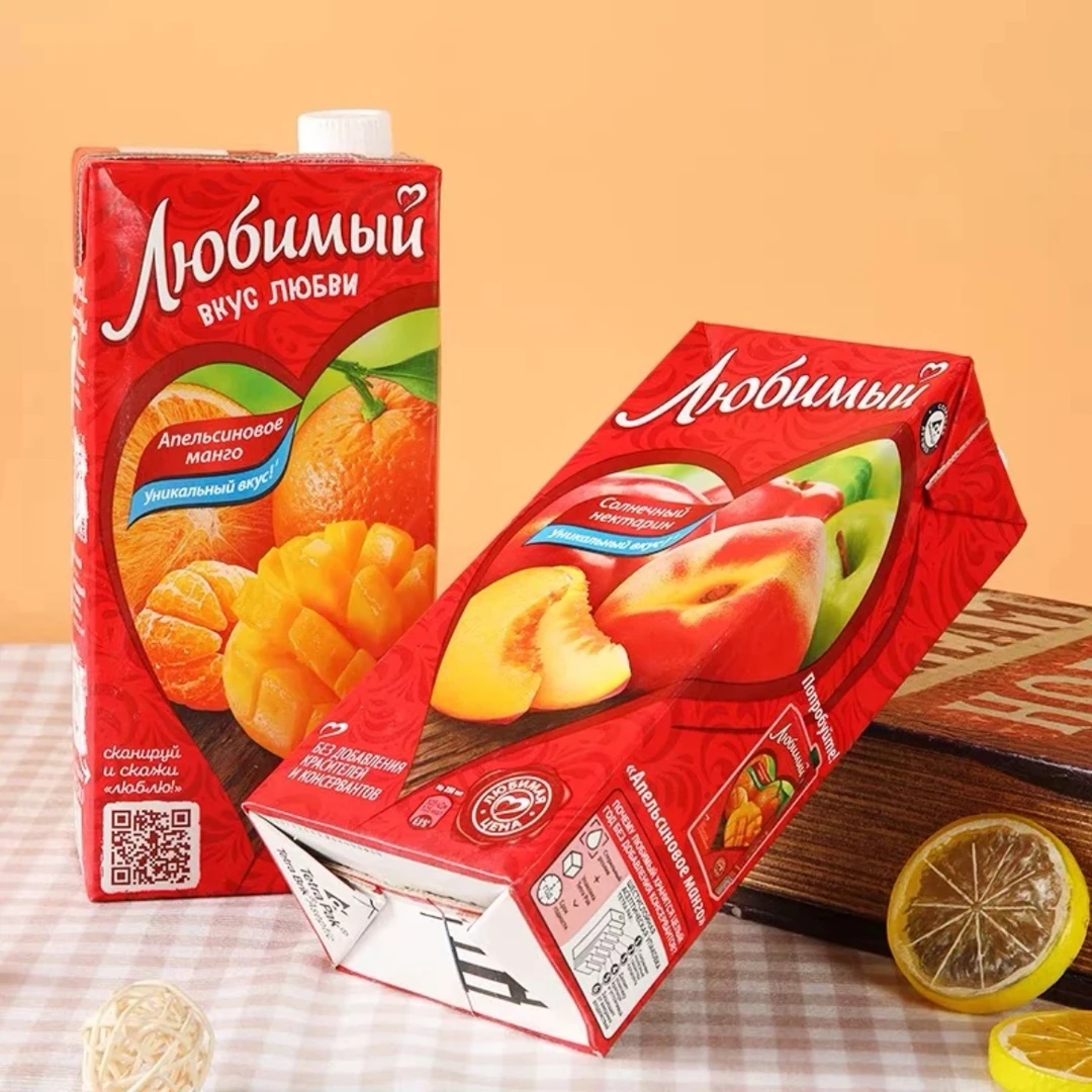 俄罗斯进口喜爱牌柳缤梅多口味水果汁畅销饮料950ml /瓶