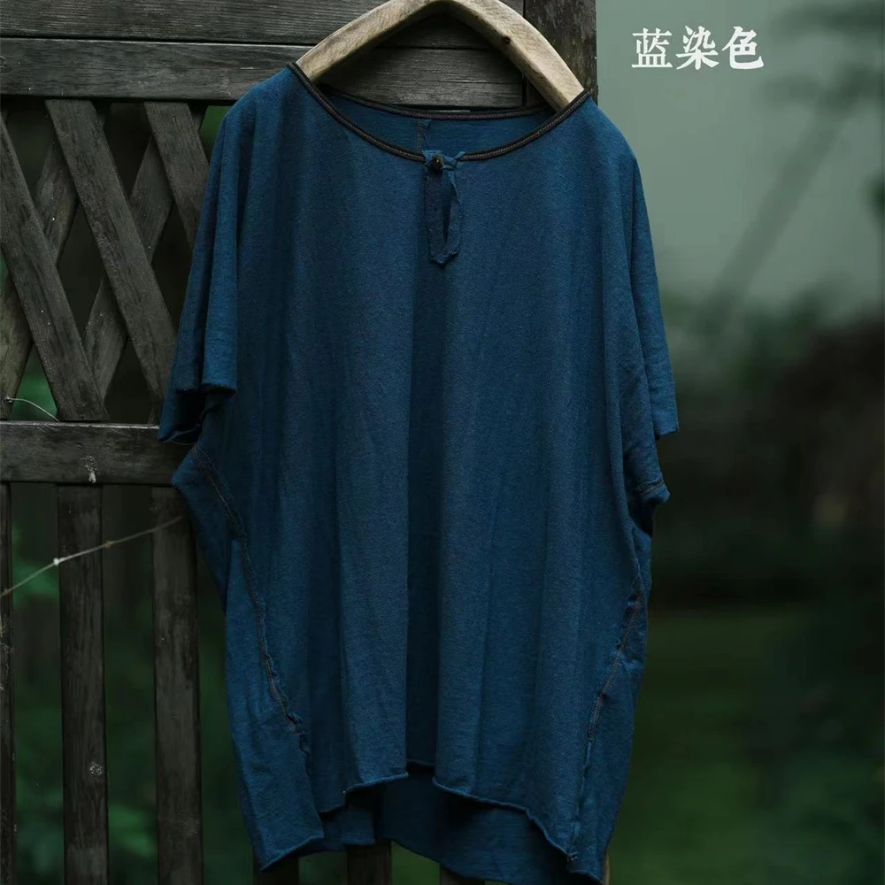 彭彭家 1109 汉麻有机棉小花扣短袖T恤 衣诗里