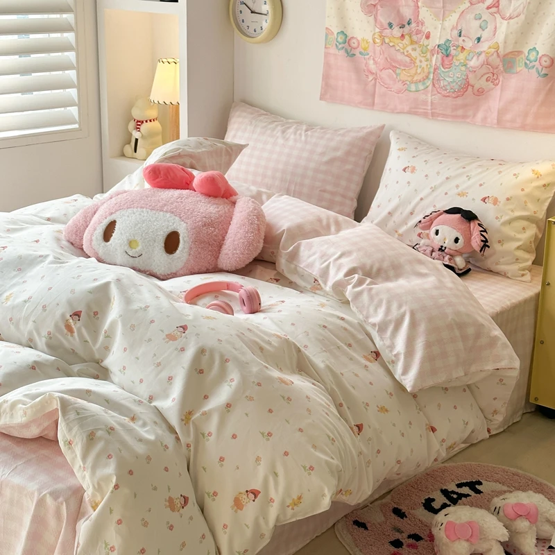 四件套纯棉四季通用100棉床单套件学生宿舍小清新被套床上用品