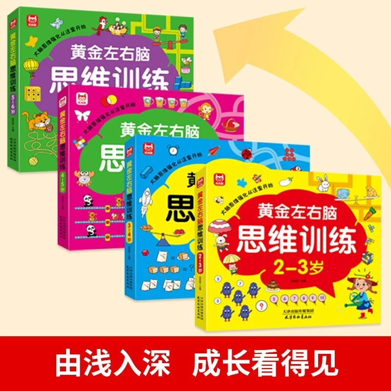 2~6岁黄金左右脑思维训练 逻辑思维大脑智力潜能教具益智图书绘本