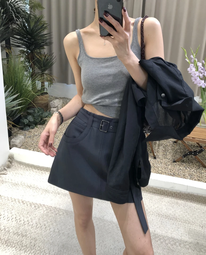 必备～带胸垫高弹柔棉针织大弹力吊带背心打底内搭外穿女