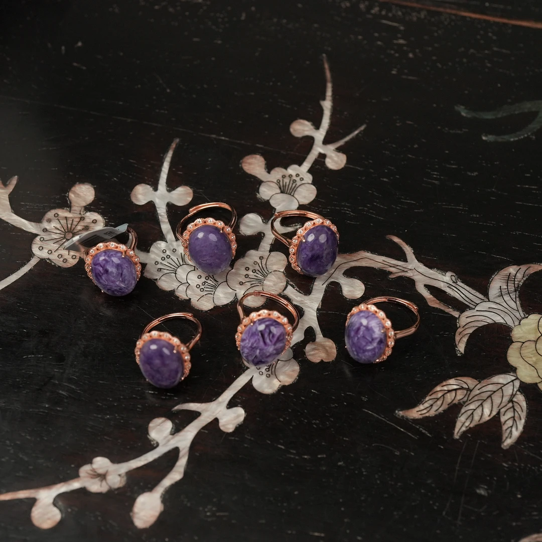 12.7香港王老板-紫龙晶镶嵌戒指多样性发一c518