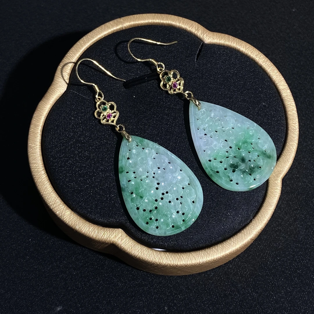 【618大促】9.14香港王老板-翡翠镶嵌耳饰多样性发一对7w33