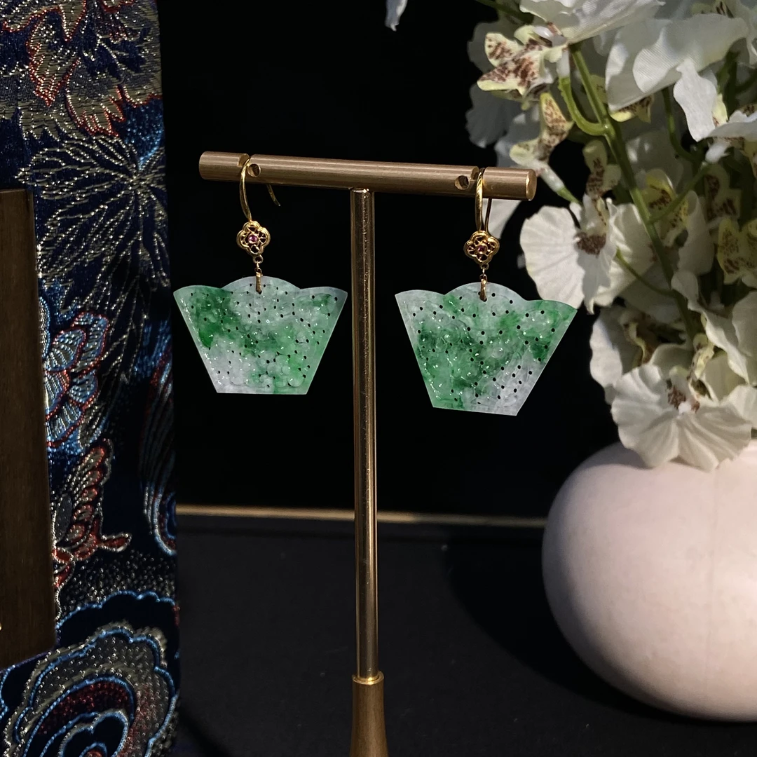 【618大促】8.17香港王老板-翡翠镶嵌耳饰 k33