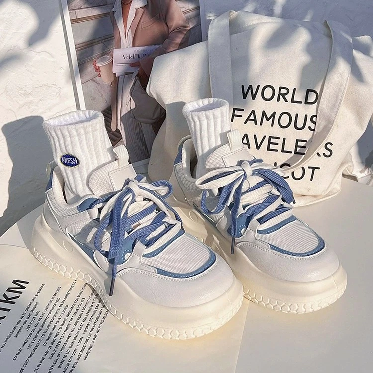 R-602 米兰 厚底大头老爹鞋女ins潮流百搭女鞋复古圆头运动板鞋