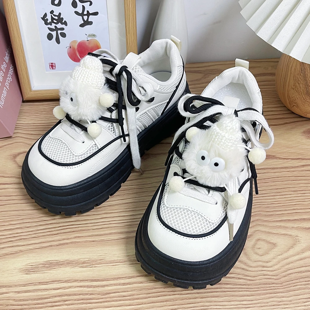 621 米色 厚底休闲小白鞋女2023年新款百搭板鞋小众设计松糕鞋