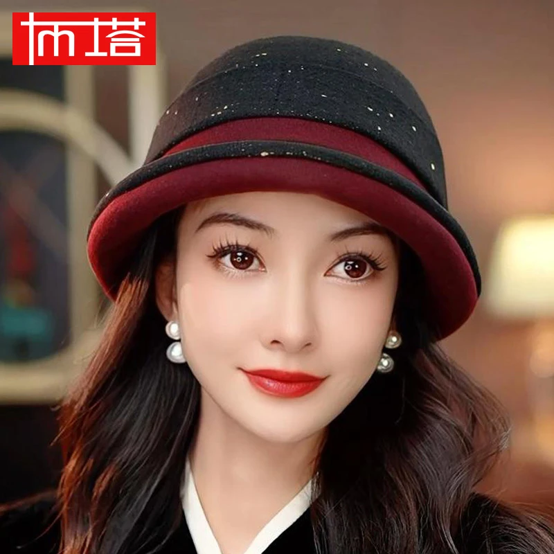 澳洲美丽诺羊毛礼帽女2025秋冬新款高级防风保暖显脸礼帽