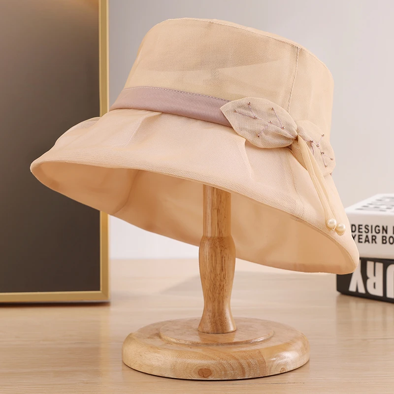 布塔真丝帽女夏天帽子遮阳帽防晒大沿帽太阳帽韩版沙滩帽