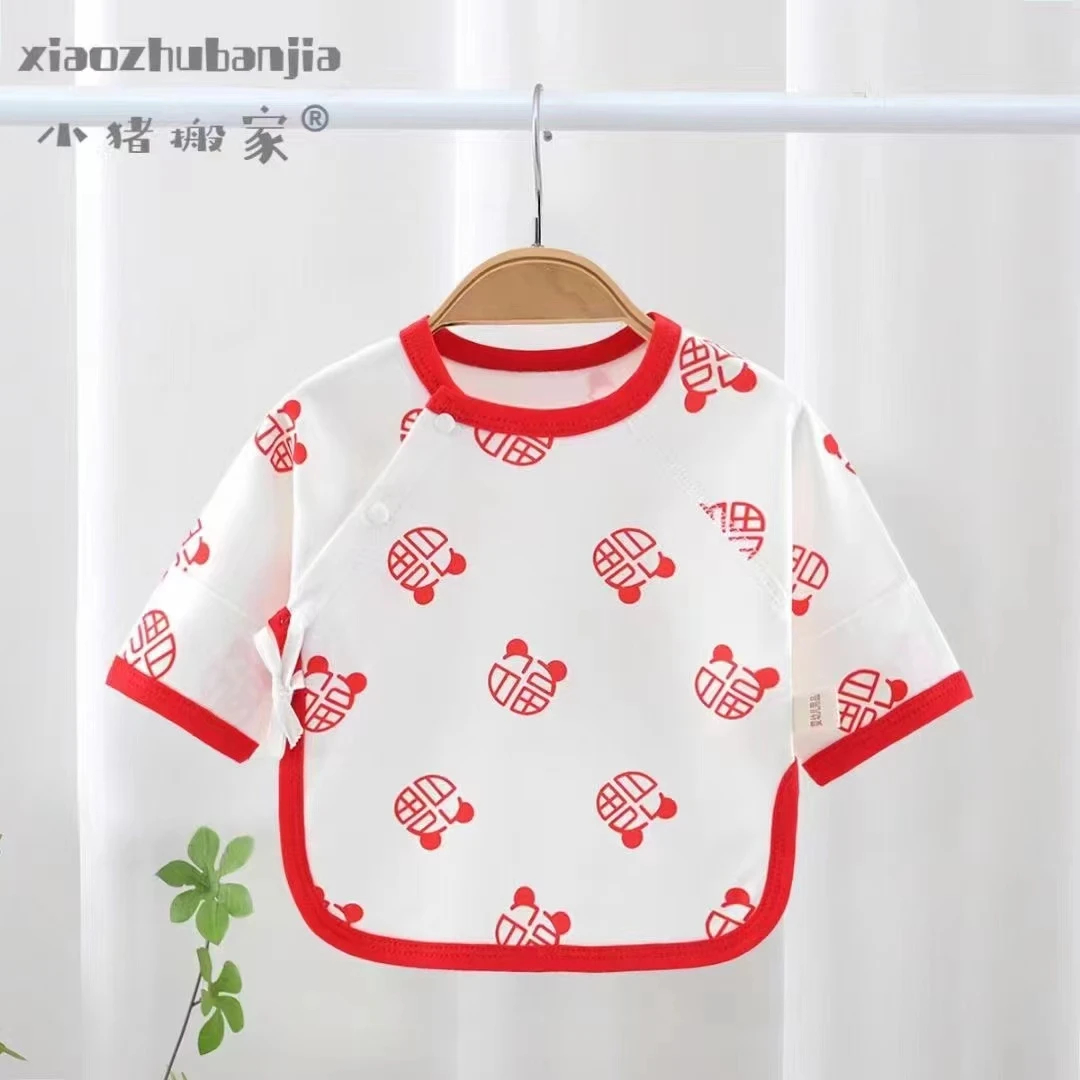 婴幼儿孕妇四季精梳澳棉无痕半背衣纯棉刚出生婴儿衣婴幼儿上衣