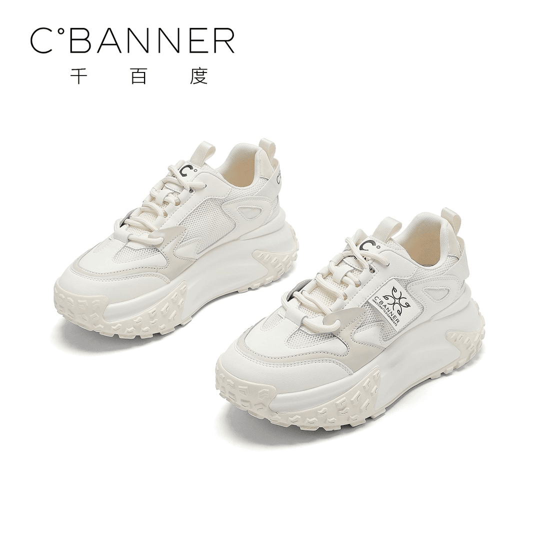 C.BANNER/千百度时尚ins休闲厚底运动超火潮系带休闲透气百搭女鞋