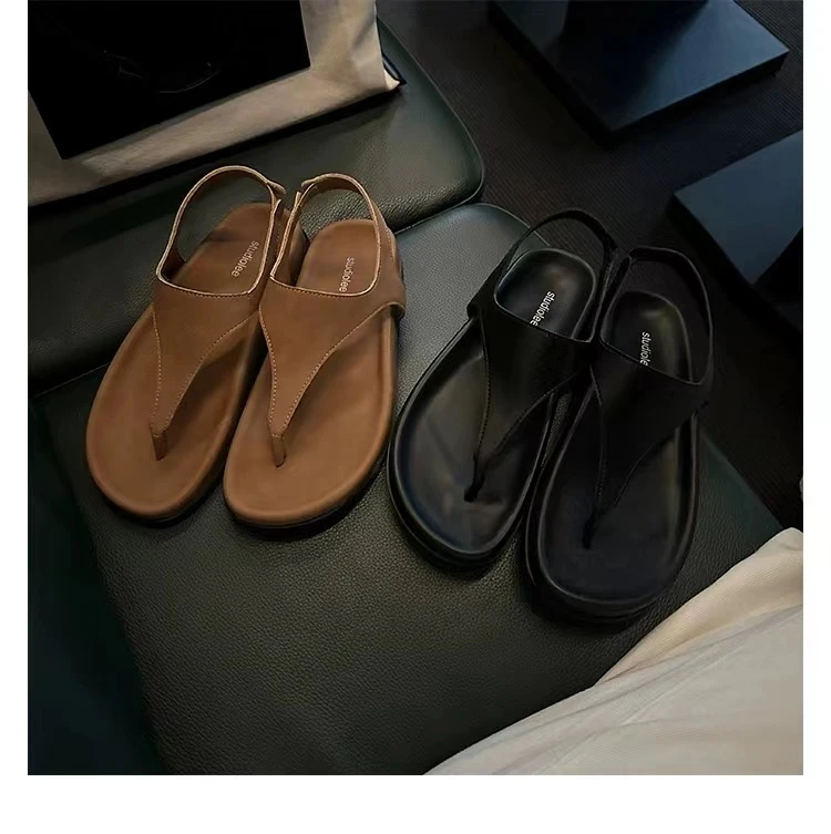 【31码起】3cm增高小个子女鞋人字夹趾拖鞋度假小众罗马风凉鞋女