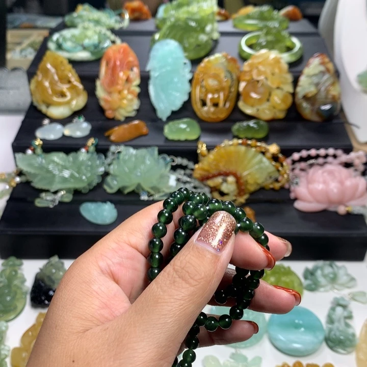 蛇纹石玉手链合金十****阳