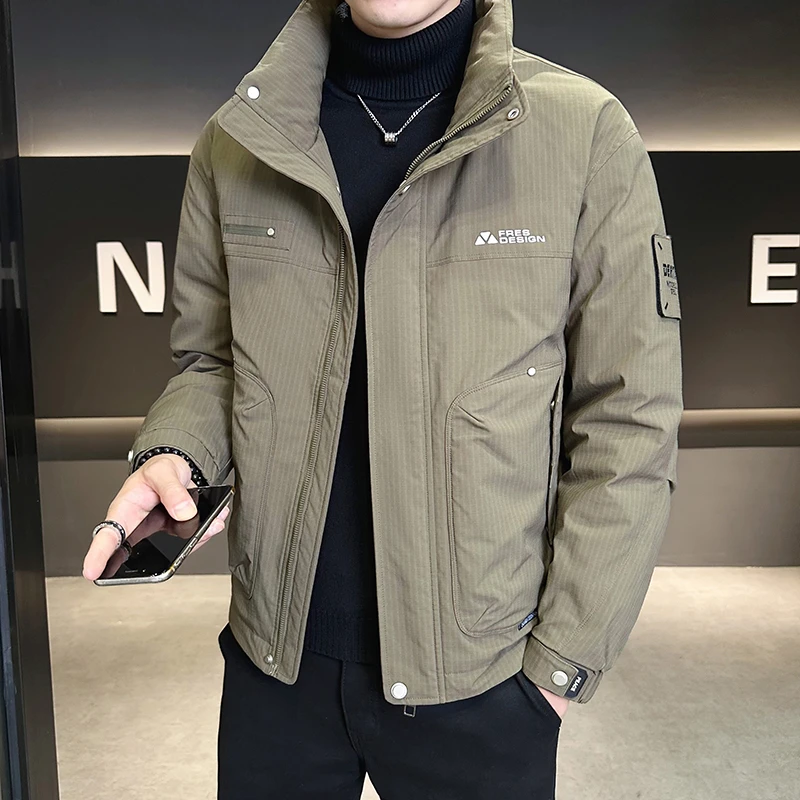 稻草人秋冬2024新款休闲立领轻薄羽绒服男休闲上衣百搭男士外套