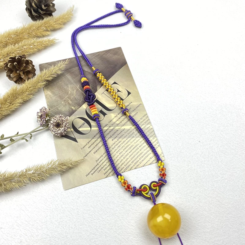 纯手工编织项链吊坠绳男女高档高货气质抽拉挂绳